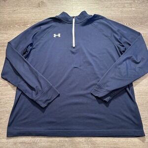 Under‎ Armour Sweatshirt Mens XL Blue Performance 1/4 Zip Loose HeatGear Adult